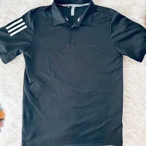 Adidas - 3 Stripes Black Polo Golf Shirt Unisex Kids Size XL